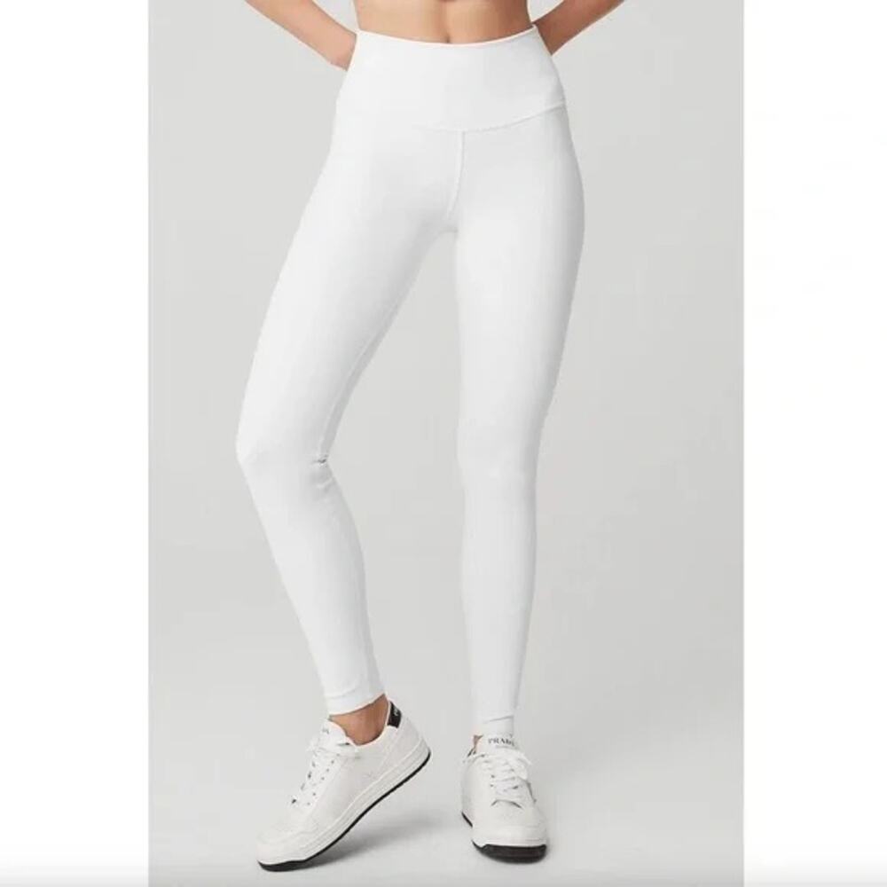 ALO High-Rise Full-Length Bright White Airbrush Leggings Size XS 🤍✨🤍